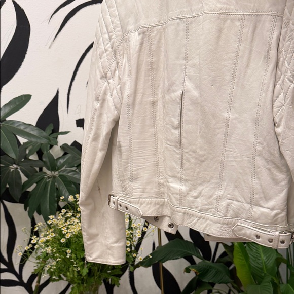 Allen B. By Allen Schwartz Off-White Leather Jacket - Picture 3 of 3